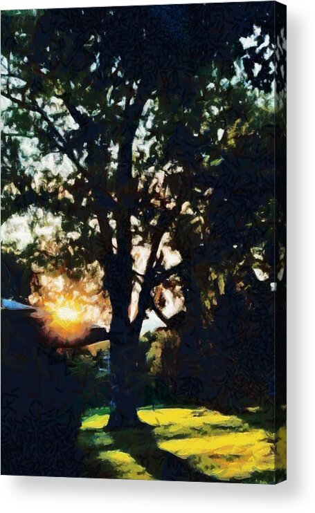 Trees Acrylic Print featuring the mixed media September Sunset by Christopher Reed