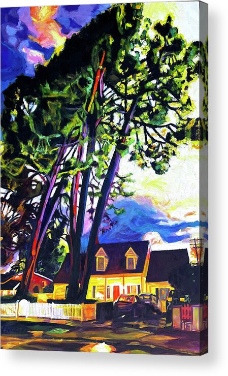 Trees Acrylic Print featuring the painting Sheltering by Bonnie Lambert