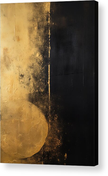 Black And Gold Art Acrylic Print featuring the painting Silent Luxury by Lourry Legarde