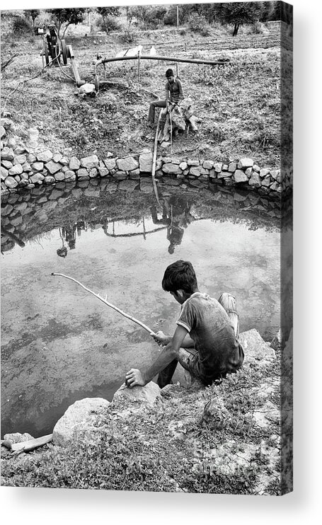 India Acrylic Print featuring the photograph Simply Fishing by Tim Gainey