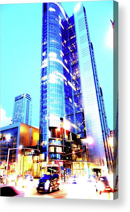 Skyscrapers Acrylic Print featuring the photograph Skyscraper In Warsaw, Poland 36 by John Siest