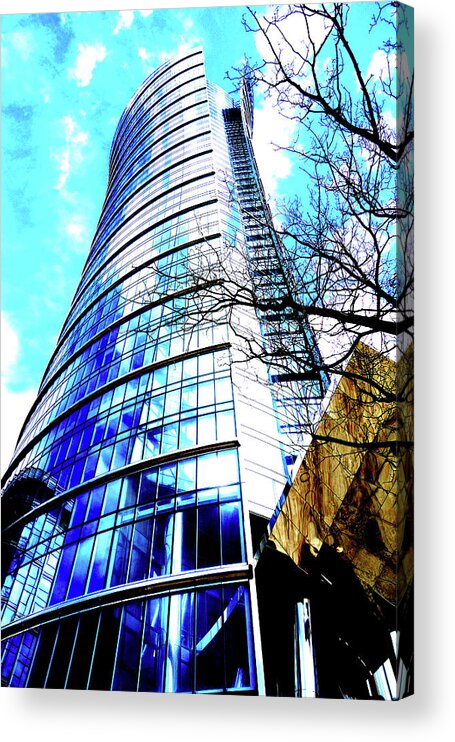 Skyscraper Acrylic Print featuring the photograph Skyscraper In Warsaw, Poland 9 by John Siest