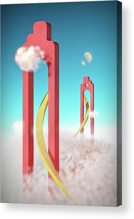 Tall Acrylic Print featuring the digital art So tall by Bespoke Cube