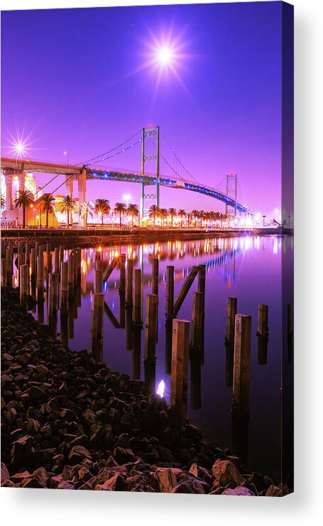 Longexposure Acrylic Print featuring the photograph South Bay by Tassanee Angiolillo