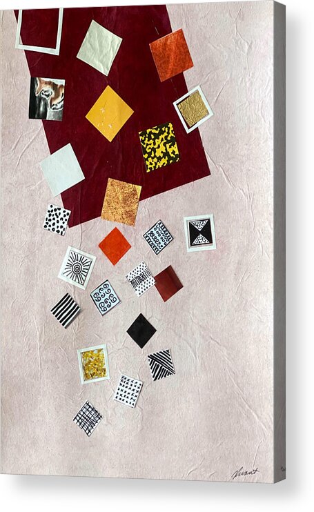 Abstract Collage Acrylic Print featuring the mixed media Square Dances Series No.5 by Jessica Levant