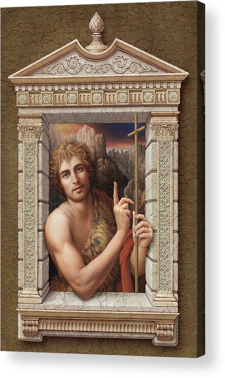 Christian Art Acrylic Print featuring the painting St. John the Baptist 2 by Kurt Wenner