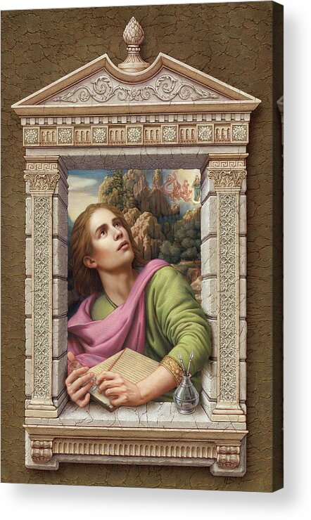 Christian Art Acrylic Print featuring the painting St. John of Patmos 2 by Kurt Wenner