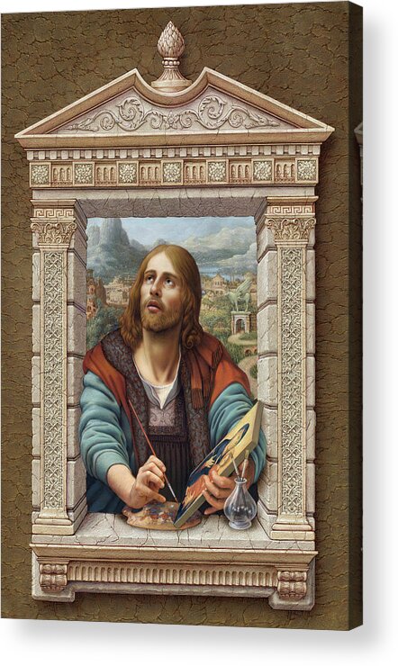 Christian Art Acrylic Print featuring the painting St. Luke 2 by Kurt Wenner