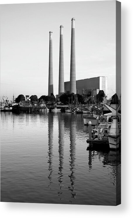Sunrise Acrylic Print featuring the photograph Stacks on the Water by Gina Cinardo