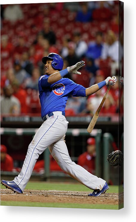Great American Ball Park Acrylic Print featuring the photograph Starlin Castro by Joe Robbins