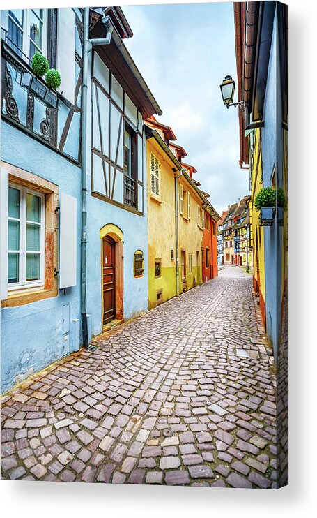 Alsace Acrylic Print featuring the photograph Street of Alsace, Colmar by Stefano Orazzini