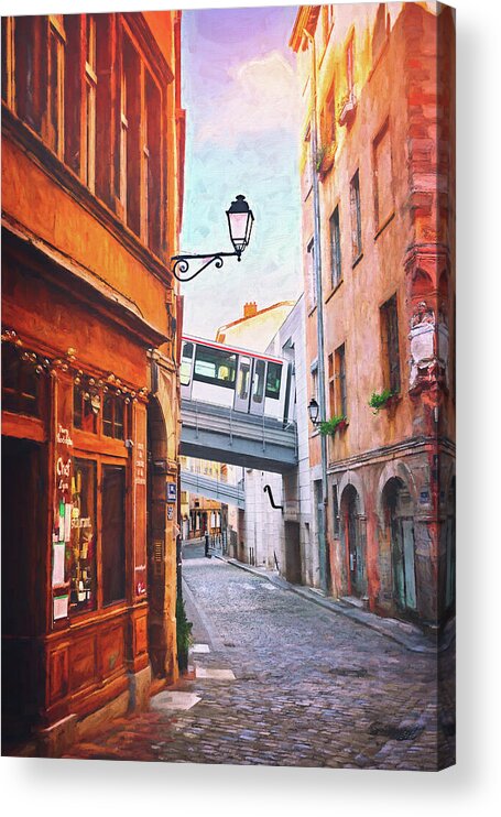 Lyon Acrylic Print featuring the photograph Street Scenes of Vieux Lyon France by Carol Japp
