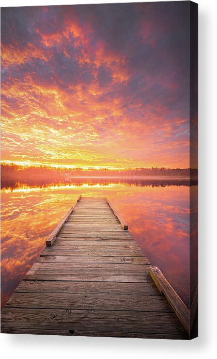 Lake Lamar Bruce Acrylic Print featuring the photograph Stunning Sunrise At The Lake by Jordan Hill