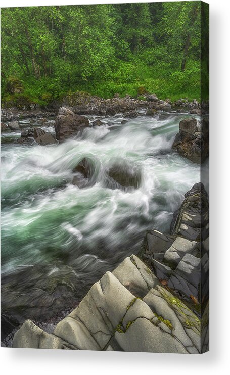 River Acrylic Print featuring the photograph Summer Greens at the Narrows by Darren White