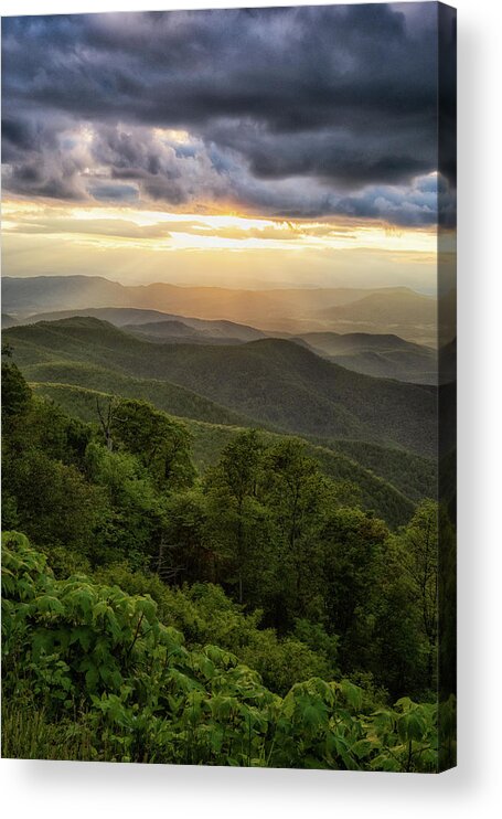 Blue Ridge Mountains Acrylic Print featuring the photograph Summer Mountain Glow by Tricia Louque