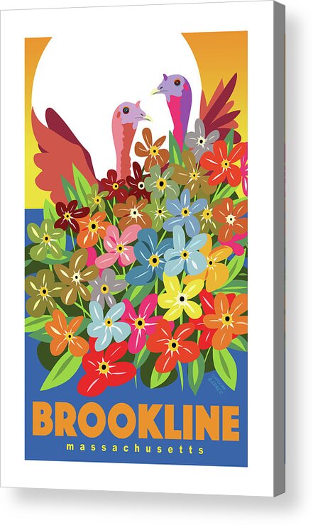 Brookline Acrylic Print featuring the digital art Sunny In Brookline by Caroline Barnes