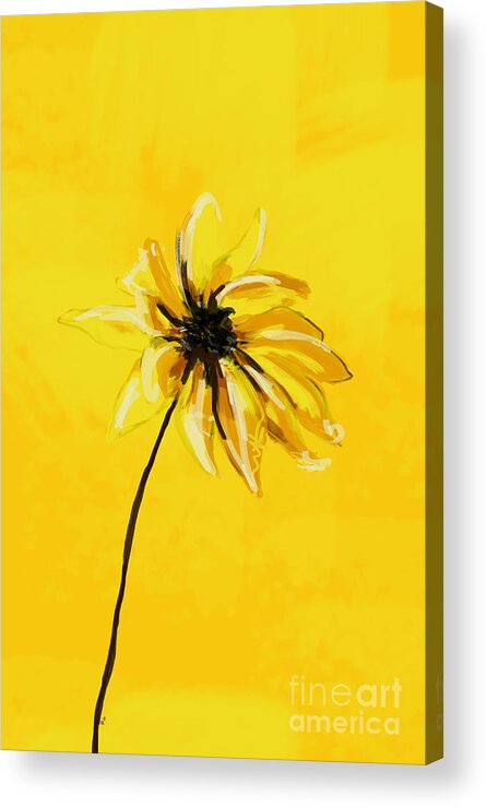Sunflower Acrylic Print featuring the painting Sunny Sunflower by Go Van Kampen
