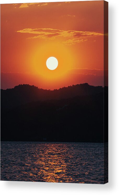 2013 Acrylic Print featuring the photograph Sunset on Hangzhou West Lake by Benoit Bruchez