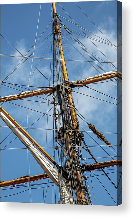 Tall Ship Mast Acrylic Print featuring the photograph Tall Ship Mast by Dale Kincaid