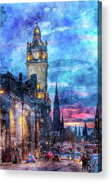 The Balmarol Acrylic Print featuring the digital art The Balmarol Edinburgh Scotland by SnapHappy Photos