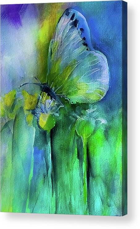 Butterfly Acrylic Print featuring the painting The Beautiful Life Of A Bug by Lisa Kaiser