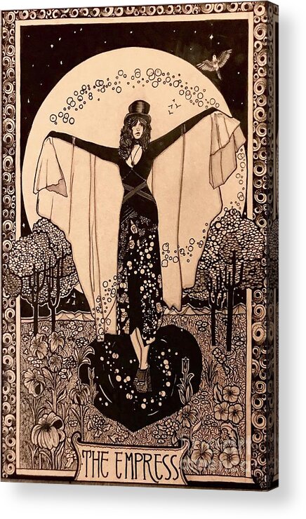 Stevie Nicks Acrylic Print featuring the painting The Empress by Kathy Zyduck