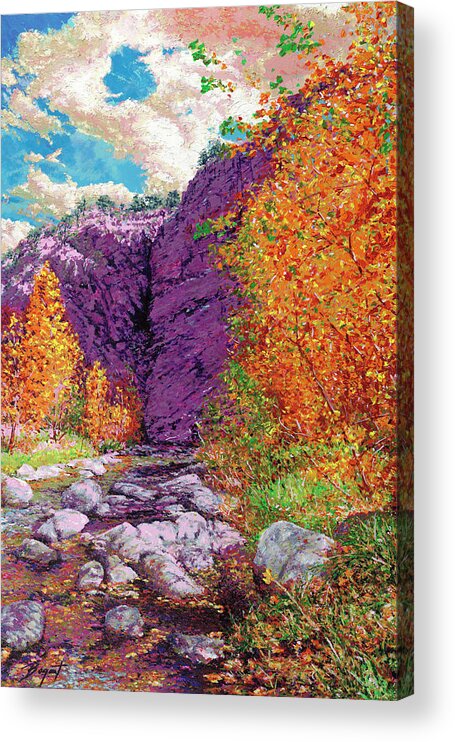 Impressionism Acrylic Print featuring the painting The Fall of Grape Creek by Darien Bogart