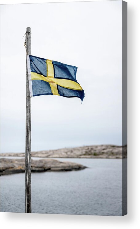 Sweden Acrylic Print featuring the photograph The Flag By The Sea by Nicklas Gustafsson