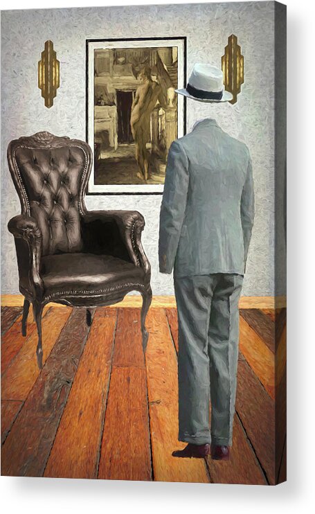 Surreal Acrylic Print featuring the digital art The Invisible Man at Home by John Haldane