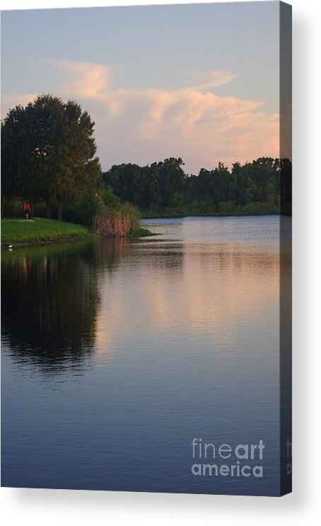 Lake Acrylic Print featuring the photograph The Lady in Red by Hilda Wagner