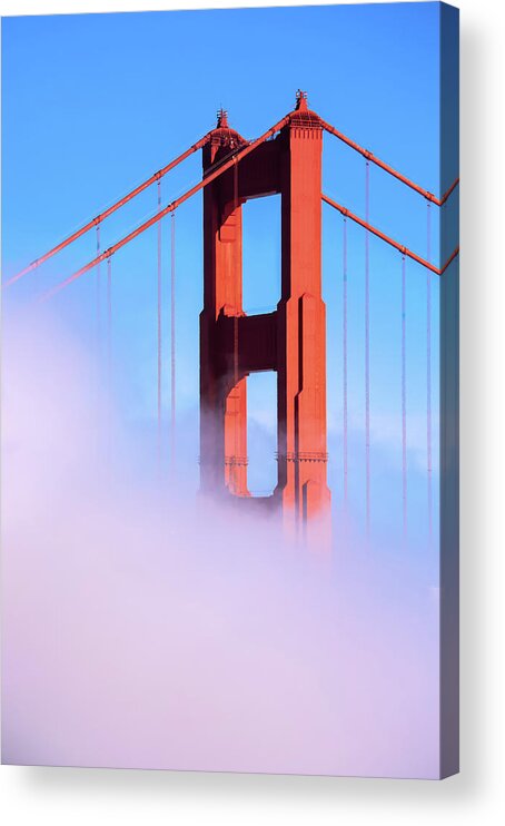 Golden Gate Bridge Acrylic Print featuring the photograph The Lady in Red by Terry Walsh
