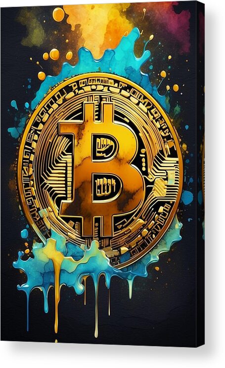 Vibrant Acrylic Print featuring the digital art The Palette of Wealth by Rob Smith's