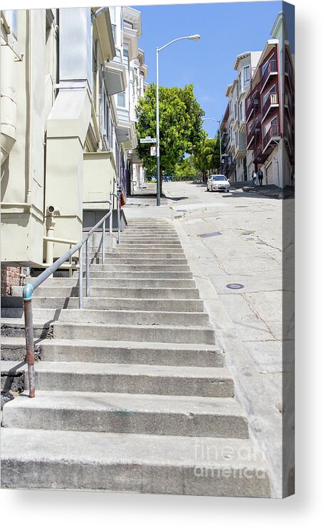 Wingsdomain Acrylic Print featuring the photograph The Peter Macchiarini Kearny Street Steps San Francisco R471a by San Francisco