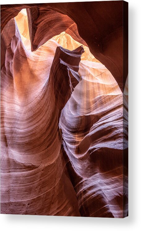 Antelope Canyon The Prow Rock Slot Arizona Southwest Water Carved Landscape Underground Sandstone Acrylic Print featuring the photograph The Prow by Brad Brizek