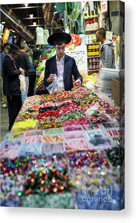 Israel Acrylic Print featuring the photograph The Shuk by Erin Marie Davis
