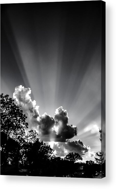 Sunset Acrylic Print featuring the photograph The Sun Sets in Black and White by W Craig Photography
