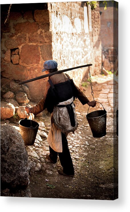 China Acrylic Print featuring the photograph The Water Carrier by Mark Gomez