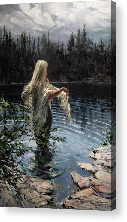 Mysterious Acrylic Print featuring the painting The Witching Hour by Steve Henderson