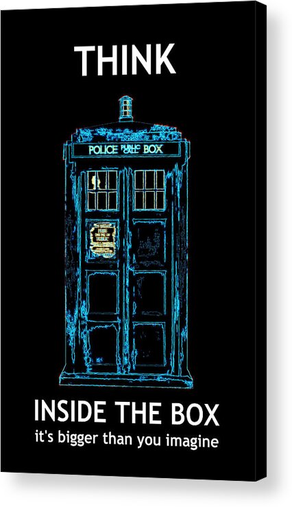 Richard Reeve Acrylic Print featuring the digital art Think Inside the Box Redux by Richard Reeve