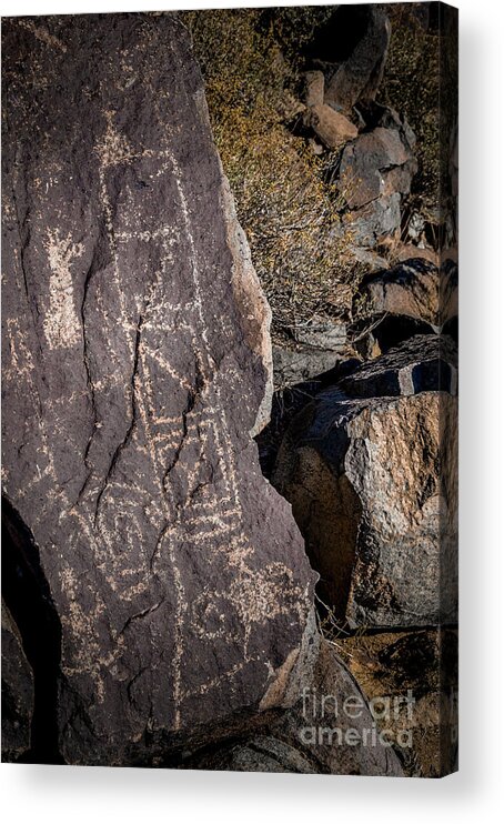 Ancient Acrylic Print featuring the photograph Three Rivers Petroglyphs #7 by Blake Webster