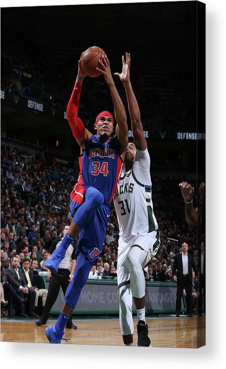 Nba Pro Basketball Acrylic Print featuring the photograph Tobias Harris by Gary Dineen