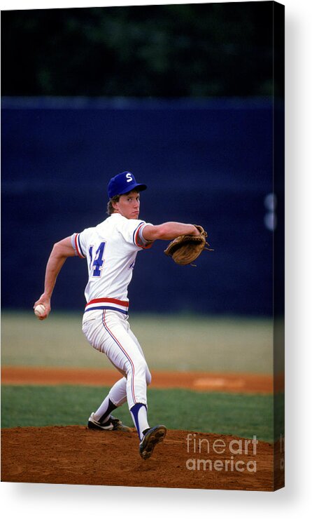 1980-1989 Acrylic Print featuring the photograph Tom Glavine by Rich Pilling