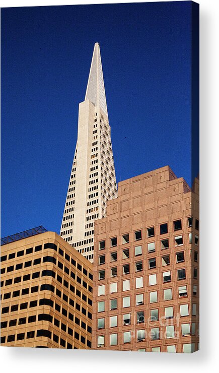 Color Acrylic Print featuring the photograph Transamerica Architecture SF by Chuck Kuhn