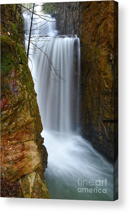 Triple Falls Acrylic Print featuring the digital art Triple Falls On Bruce Creek 11 by Phil Perkins