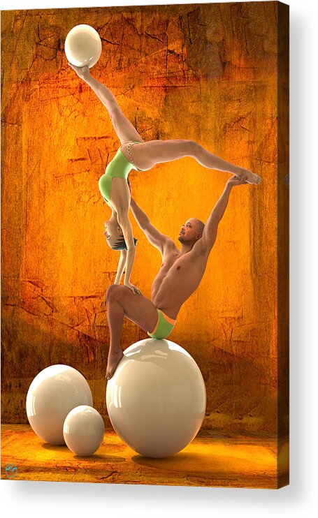 Trust Acrylic Print featuring the digital art Trust_Orange by Williem McWhorter