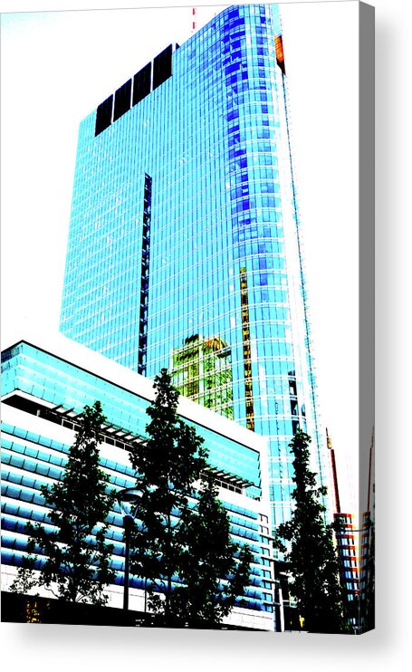 Skyscraper Acrylic Print featuring the photograph Two Skyscrapers In Warsaw, Poland 4 by John Siest