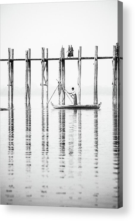 Mandalay Acrylic Print featuring the photograph U-Bein Bridge by Arj Munoz