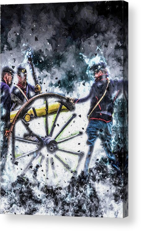 Civil War Acrylic Print featuring the digital art Union Artillery - Art by Tommy Anderson