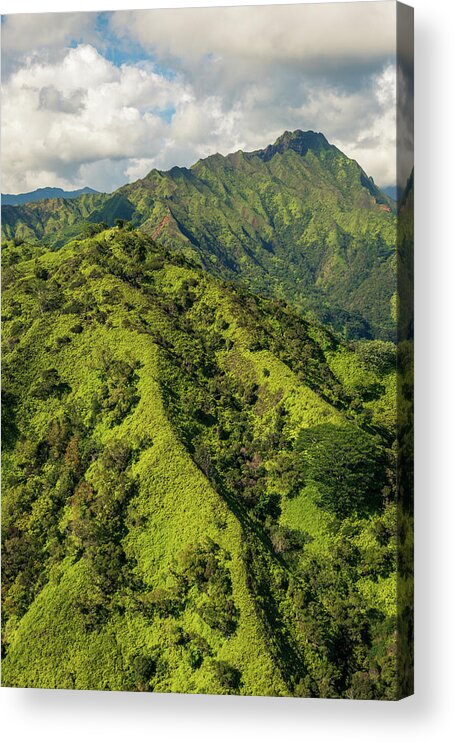 Kauai Aerial Photography Acrylic Print featuring the photograph Up and Over by Slow Fuse Photography