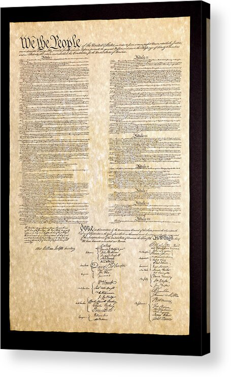1700s Acrylic Print featuring the photograph US Constitution by Jack R Perry